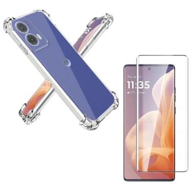 Imagem de Capa Capinha Anti Impacto + Película Premium 9D Cerâmica Compatível Com Moto G85 5G - (Hard Glass Store)