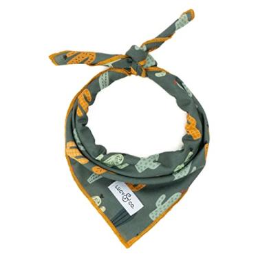 Imagem de Lucy & Co. Bandana com aparência afiada – Bandana durável e confortável para cães – Acessório para filhote de cachorro – Lavável na máquina – Cacto dourado verde pequeno
