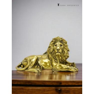 Imagem de Enfeite de resina de leão 20cm - TENDA, Bronze