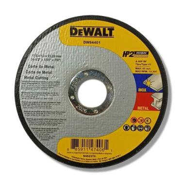 Imagem de Disco Corte Ferro Inox DeWalt 4.1/2 Pol 115x1x22,2mm C/10P