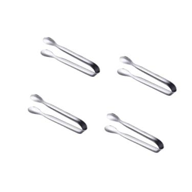 Imagem de Kit 4 Pçs Pegador De Inox 18cm Multiuso Gelo Açúcar Salgados Etc