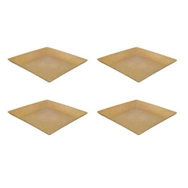 Imagem de 4un Petisqueira prato quadrado 24cm ecológico marrom claro - evo