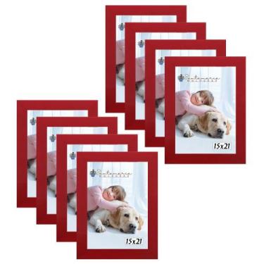 Imagem de Kit 8 Molduras Porta Retrato 15X21 Vermelho - Santamaria Molduras