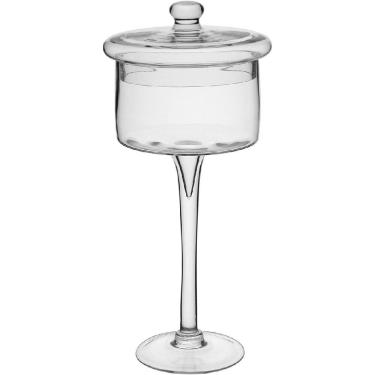 Imagem de VASO POTICHE BOMBONIERE DECORATIVO HOME&CO VIDRO 40x16x16cm TRANSPARENTE