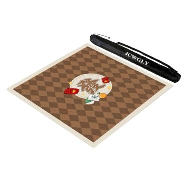 Imagem de Tapete De Mahjong Antiderrapante E Redutor De Ruído Para Mesas, Tapete De Mesa Quadrado Grosso Mah Jong Para Jogos De Cartas E Tabuleiro De Pôquer, Com Bolsa De Transporte(Brown,27.55x27.55 in)