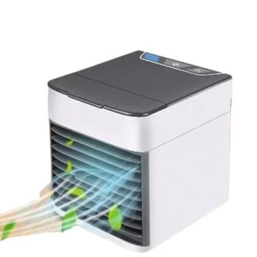 Imagem de Mini Climatizador de Ar Portátil, Umidificador e Purificador, Resfriamento por Água, Branco e Cinza