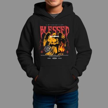 Imagem de Moletom Canguru Infanto Juvenil Streetwear Moda De Rua Inverno Blusa D