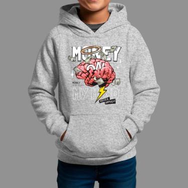Imagem de Moletom Canguru Infanto Juvenil Streetwear Casual Tecido Macio Money C