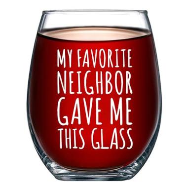 Imagem de Panvola My Favorite Neighbor Gave Me This Glass Housewarming Moving Out Farewell Goodbye Friendship Taça de vinho sem haste para vinho tinto branco 500 ml