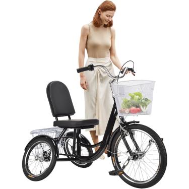 Imagem de Triciclos adultos, triciclos idosos, bicicletas idosas de três rodas com cestas