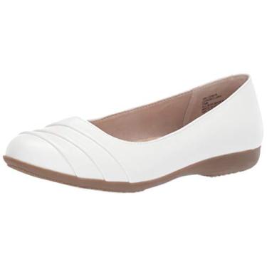 Imagem de CLIFFS BY WHITE MOUNTAIN Sapatilha feminina Clara Ballet, Branco/Polido/Liso, 8.5 Wide