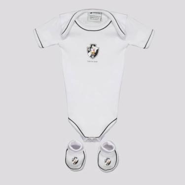 Imagem de Body e Pantufa Vasco Branco Torcida Baby