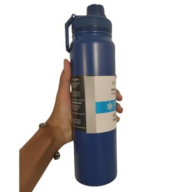 Imagem de Garrafa Térmica de Água com Parede Dupla Esportiva Academia Isolada a Vácuo Aço Inox 1000ml 1 Litro (Azul Escuro)