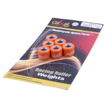 Imagem de Glixal Conjunto de pesos de rolo variador de corrida de alto desempenho 15x12mm para Yamaha Jog Vino Zuma 50, Aprilia, Keeway, CPI 2T Scooter Moped ATV 1PE40QMB Minarelli Engine (7 gramas)