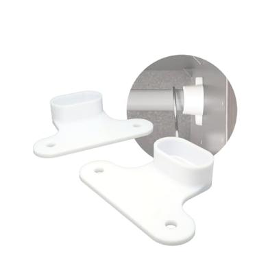 Imagem de SplashNColor Suportes de varão de armário compatíveis com IKEA Komplement Pax - Suportes de trilho ABS resistentes para guarda-roupa - Suportes de extremidade com parafusos - Soquetes de flange