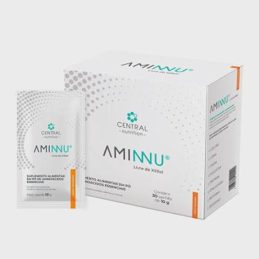 Imagem de Aminnu Sem Xilitol Central Nutrition Sabor Tangerina 10g 30 Sachês
