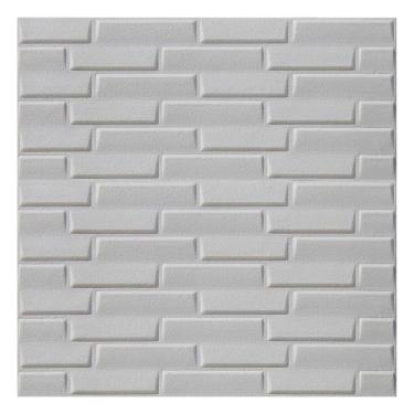Imagem de Painel Placa 3d Auto Adesivo Tijolinho Branco 70x70cm Alto Relevo