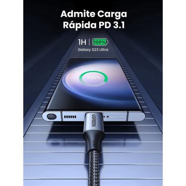 Imagem de Cabo ugreen USB C para USB C de 240W 48V/5A PD3.1 ( 2 Metros ) Carregamento pd ultrarrápido Type C Compatível 140w 100w 60w 45w 33w