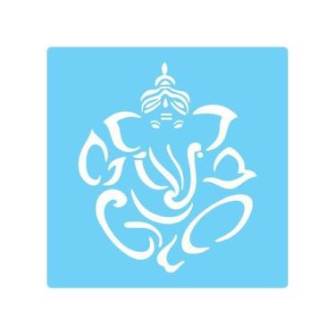 Imagem de Stencil De Parede Tamako Ganesha - 55 X 55Cm - Ref 366 - Stencil Tamak