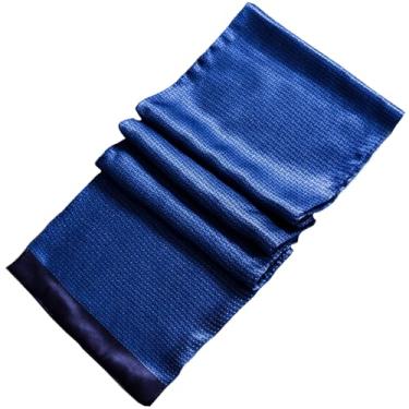 Imagem de Cachecol de seda masculino, lenço de seda masculino, lenço longo de seda, lenço de pescoço moderno, cachecóis Cravat de camada dupla para o inverno, Cores sortidas, Assorted Color