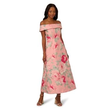 Imagem de Adrianna Papell Vestido feminino jacquard tomara que caia, Rosa Multi, 36