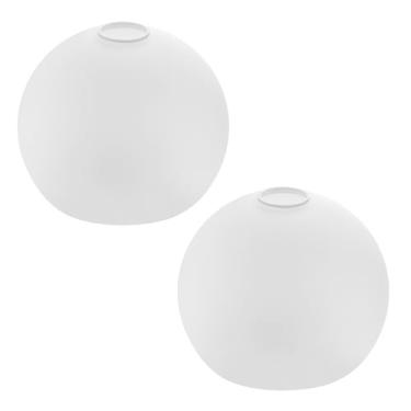 Imagem de BinoBro Luminária De Reposição Para Abajur Globo Com Encaixe 1,65 Pol., Diâmetro 8 Base E26 1-5/8 Capa Vidro Arandela Pendente E Lustre (Vidro Fosco Branco Pol. (Pacote 2))