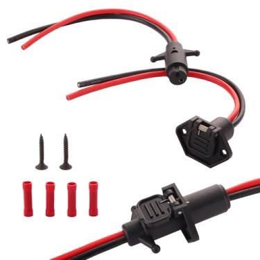 Imagem de TXRXIZ Plugue Para Motor Elétrico De Calibre 8 De 12 V, Compatível Com O Conjunto De Plugue E Receptáculo Para Motor Elétrico À Prova D'Água Para Barco Marinho Minn Kota, Conector De Motor Elétrico