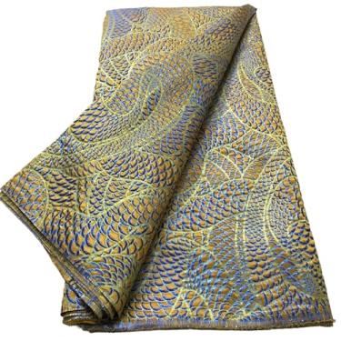 Imagem de Gdsshuhung Tecido de renda africana 5 metros de tecido nigeriano tecido bronzeador escama de peixe para casamento/festa/costura diária (39144)