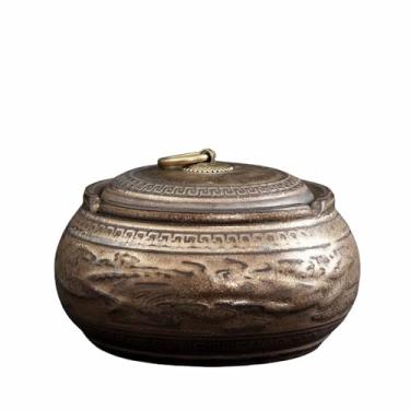 Imagem de Cinzeiros de mesa com tampa vintage cinzeiro de mesa retro de cerâmica para fumar para uso doméstico escritório ornamentos (tamanho: retro cor B)