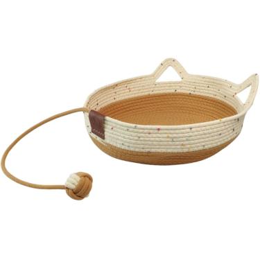 Imagem de Cama Gato Cestinho Pet Ninho Felino Arranhador Rasqueador Bolinha Brinquedo Confortavel Divertido Petshop