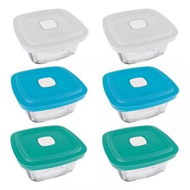 Imagem de Kit 6 Potes Vidro Marinex Facillita 1L Quadrado Cor Sortida - Nadir Fi