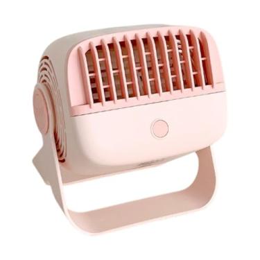 Imagem de XLWLLNJ Fã de mesa de fã de pequenos ventiladores de resfriamento Camping Fan USB Speed ​​Ajusta Fãs pessoais para a sala de estar de mochila em casa, Rosa