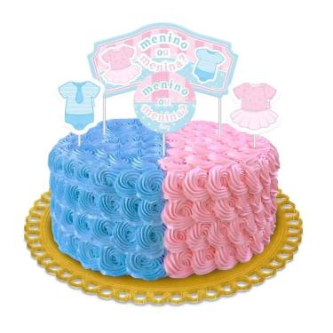 Imagem de Topper para Bolo Chá Revelação com 4 Unidades - Festcolor