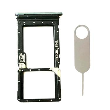 Imagem de Suporte para bandeja de cartão SIM único de substituição para bandeja de cartão micro SD para Motorola Moto G Stylus 5G 2024 XT2419 incluindo pino ejetor de cartão (dourado)