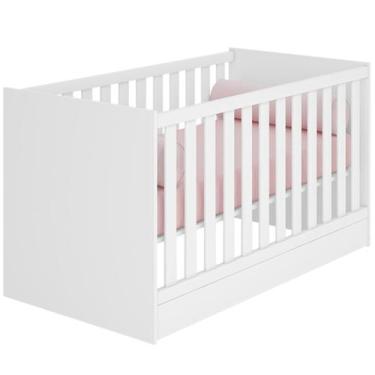 Imagem de Berço Infantil Mini Cama MDP Doce Mel - Qmovi, Branco