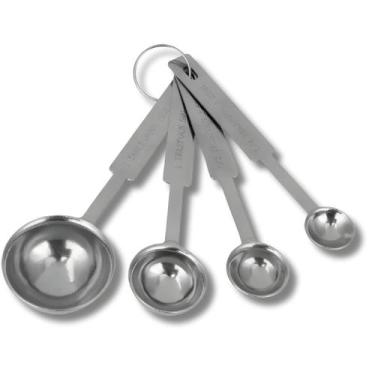 Imagem de Kit 4 Peças De Colheres Medidoras Em Aço Inox Profissional Cozinha Con