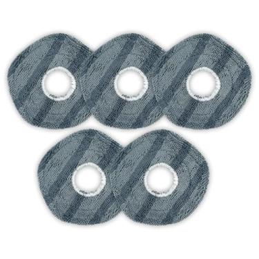 Imagem de (Pacote com 5) Almofadas de substituição X10 Pro Omni compatíveis com aspirador de pó robô Omni Eufy X10 Pro, panos de substituição laváveis e reutilizáveis, kit de acessórios para esfregão