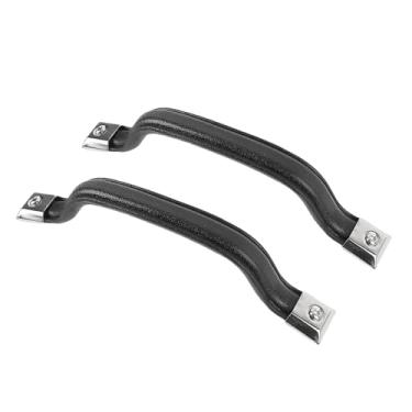 Imagem de Alça de Tração Porta Interior, 55009801K Maçaneta Porta Interior do Kit de Alça Pulsação Abrasão Aço Inoxidável à Prova Abrasão para Veículo (Preto)