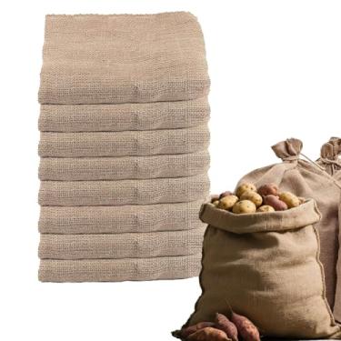 Imagem de ZOENHOU 8 pacotes de sacos grandes de serapilheira de 101 x 61 cm, sacos de estopa para jardinagem, jogos de corrida escolar, adultos e jogos para a família