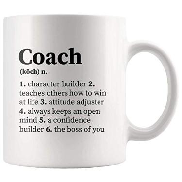 Imagem de Coach Noun Definition Character Builder For Coach Team Manager Office Boss Appreciation Caneca de café de cerâmica inspiradora 325 ml