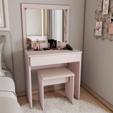Imagem de Penteadeira com Banqueta Abigail 1 Gaveta Rose - Panorama Móveis