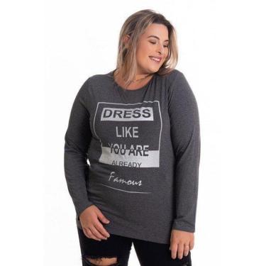 Imagem de Blusa Feminina Manga Longa em Malha Visco Estampada-Feminino