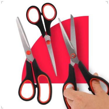 Imagem de Kit 3 Tesouras Aço Inox Corte Costura Artesanato Domestico e Profissio