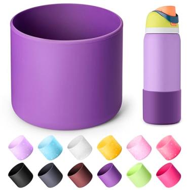 Imagem de Diumepo Bota de silicone para garrafa de água Owala 947 ml, capa protetora antiderrapante para garrafa de água de aço inoxidável Owala Twist & FreeSip & Flip, base inferior de bota para Owala (Roxo)