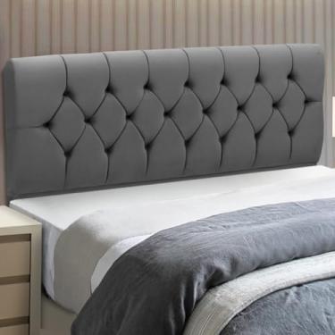 Imagem de Cabeceira Queen Size Estofada Madeira Madri (Cinza)