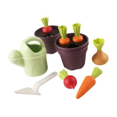 Imagem de JWQFBC Conjunto de Brinquedos de Praia, Ferramentas de Areia, Regador, Brinquedo Educativo com, Conjunto de Pote de Rabanete para Meninos E Meninas, Crianças