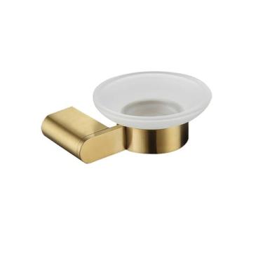 Imagem de Conjunto de banheiro dourado escovado - Toalheiro de aço inoxidável, suporte para papel higiênico - Kit de 6 peças, saboneteira