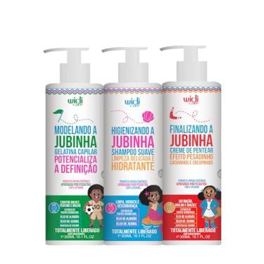 Imagem de Kit Widi Jubinha Infantojuvenil Shampoo, Geleia, Creme de Pentear Pesadinho