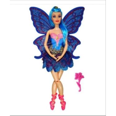 Imagem de Brinquedo 1 Boneca Fada Com Asa De Borboleta Estilo Barbie Música E Lu