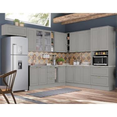 Imagem de Cozinha Modulada de Canto 12 peças 16 Portas 5 Gavetas Americana Henn,